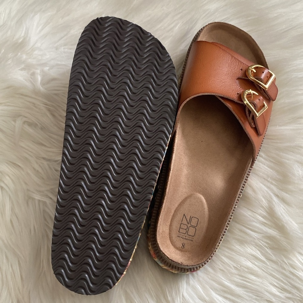 NWOT Nobo Women's Tan Sandals with Buckle Detail - Picture 7 of 8